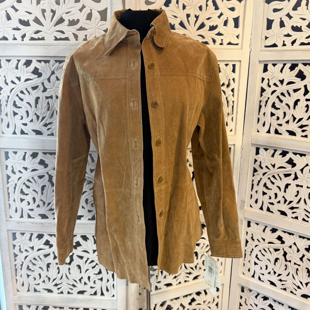 NWT Tan Leather/Suede Women's Jacket size 10